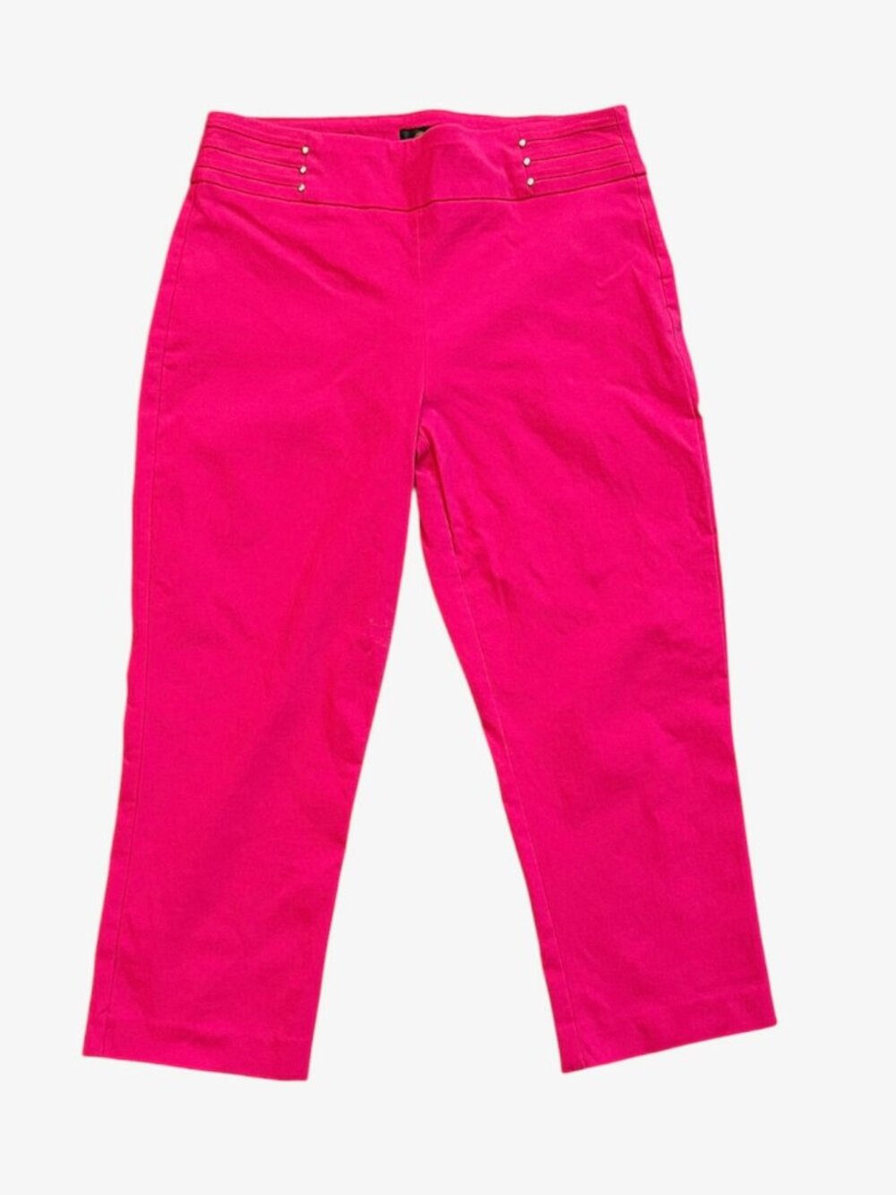 JM Collection Pull On Capri Pants Women's Size Small Embellished Stretch Damaged